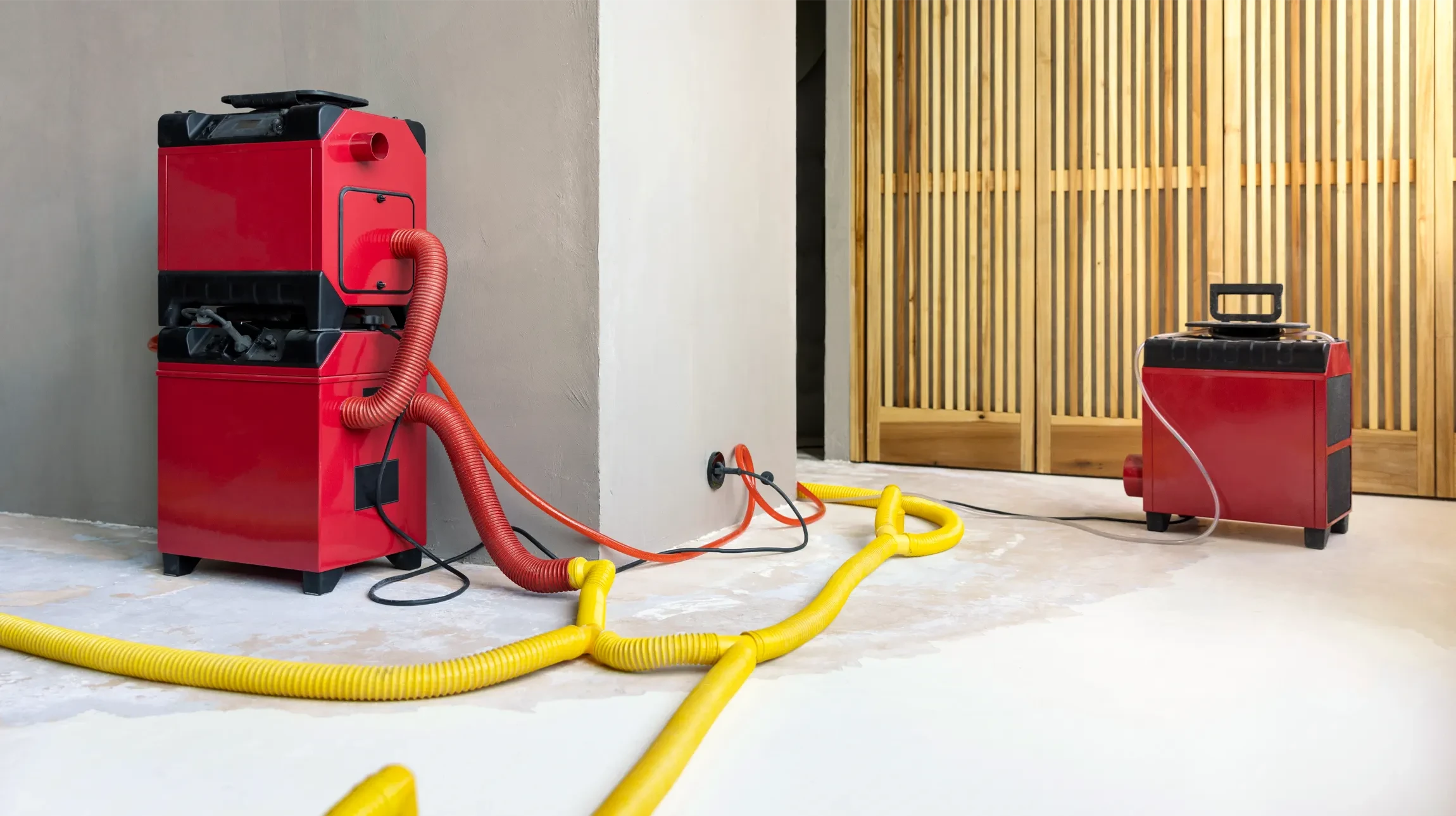 Scène d'intérieur avec équipe de nettoyage professionnel en action