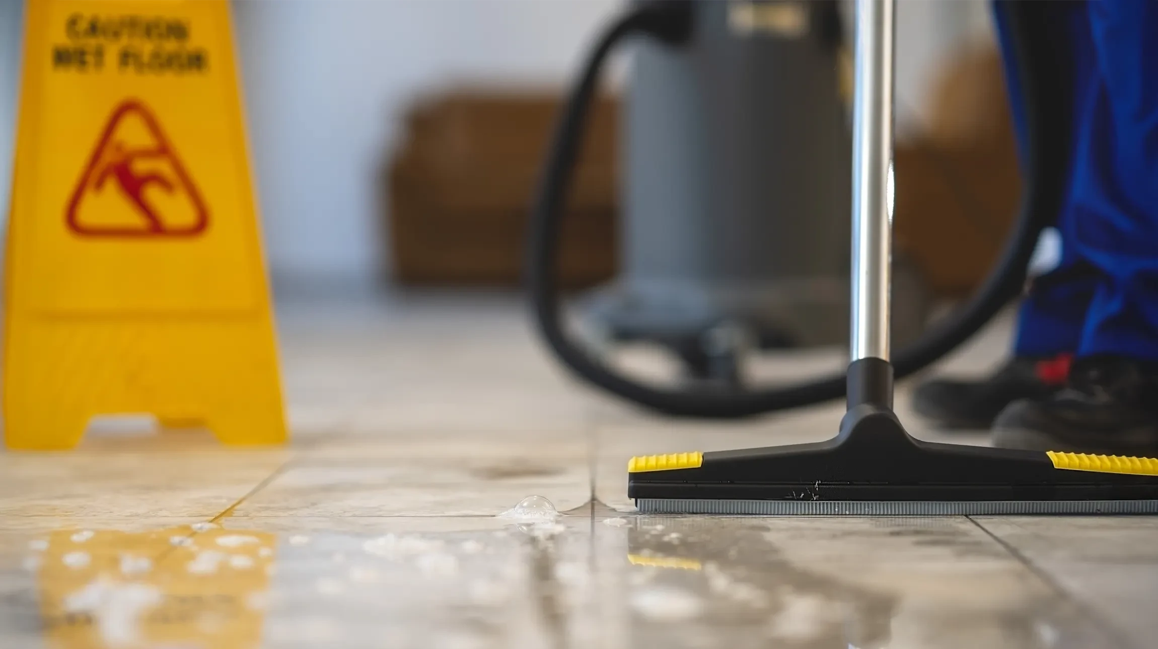 Atelier de mécanique industrielle avec technicien en gants rouges manipulant un outil électrique de précision